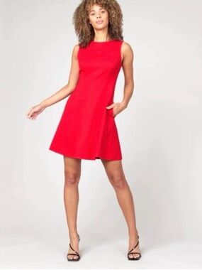 SPANX The Perfect Fit and Flare Dress True Red Slimming Sleeveless Large